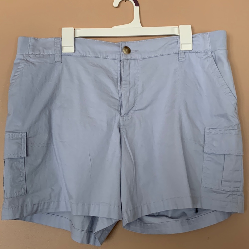 2 pair pale blue Lee regular short mid rise shorts.
